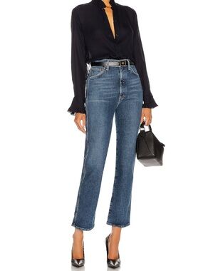 {Agolde} "Pinch Waist High Rise Kick Flare" Blue Denim Jeans WJ555